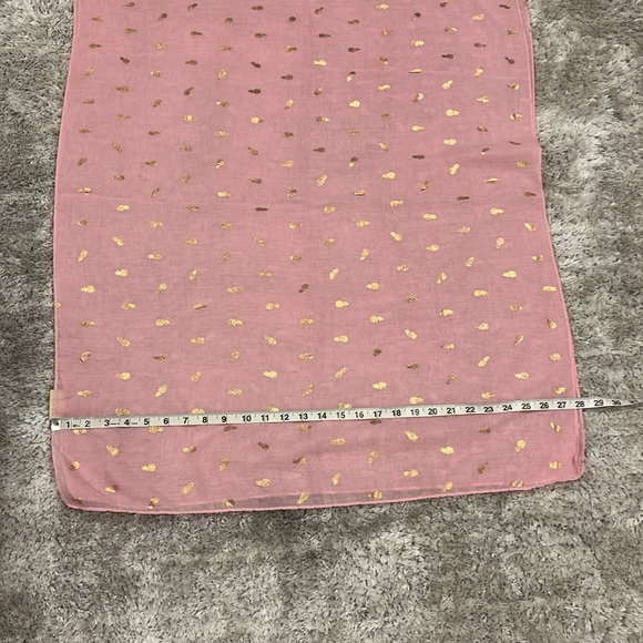 Pink and Gold Pineapple Scarf - Picture 4 of 6